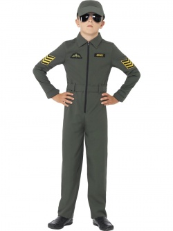 Dětský kostým Pilot - vojenský